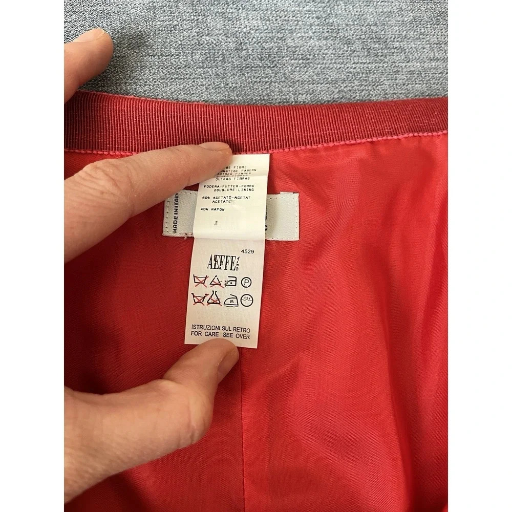 Vintage Moschino Cheap And Chic Blazer Skirt Set Red Scalloped Edge 10/ 40 Italy - Picture 10 of 16